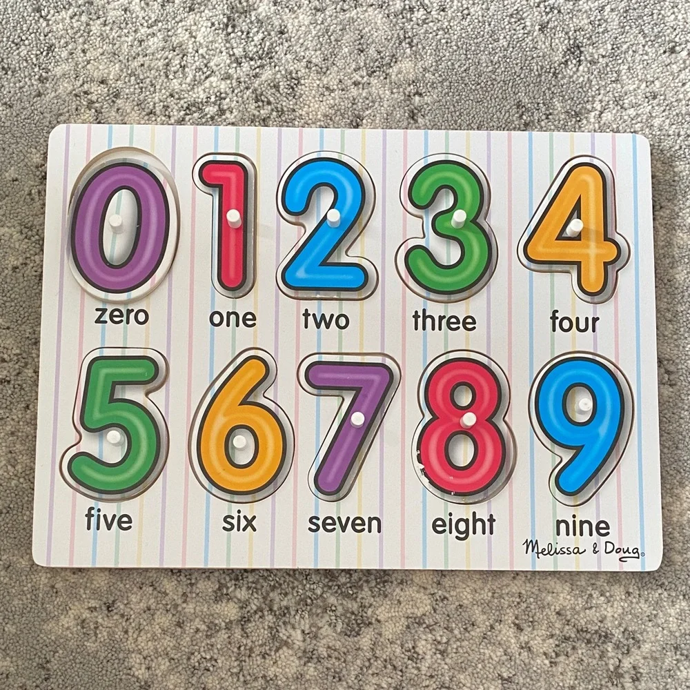 Melissa & Doug Lift & See Peg Puzzle Numbers
